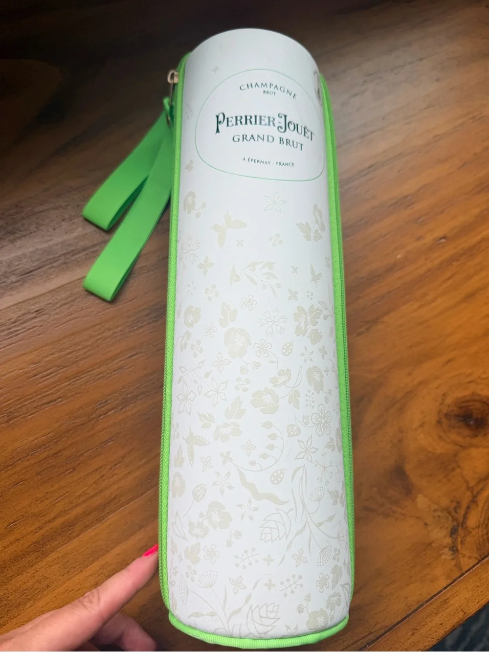 Champagne Perrier-Jouet Grand Brut France Zippered Case Bottle Holder Chiller